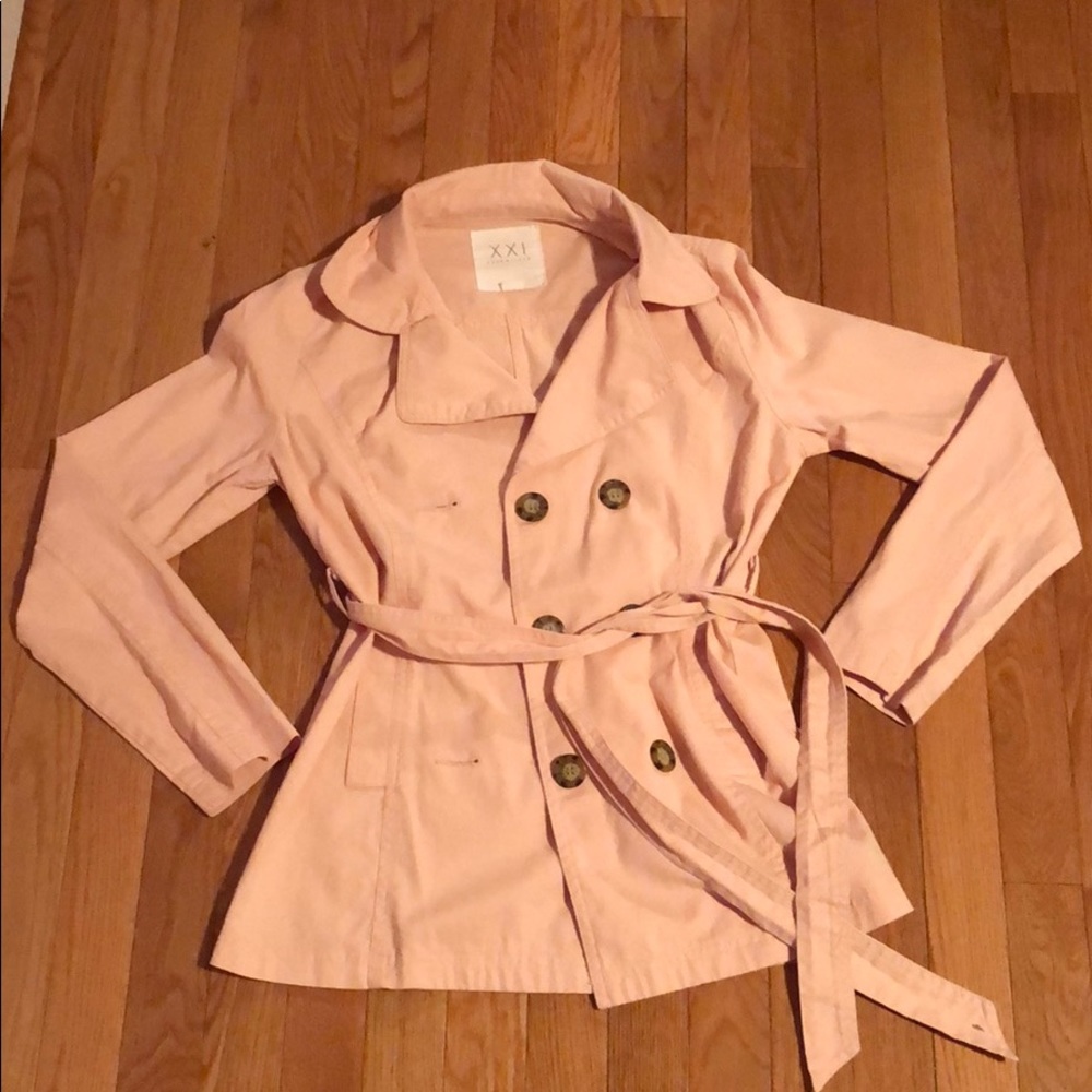 Pink trench coat